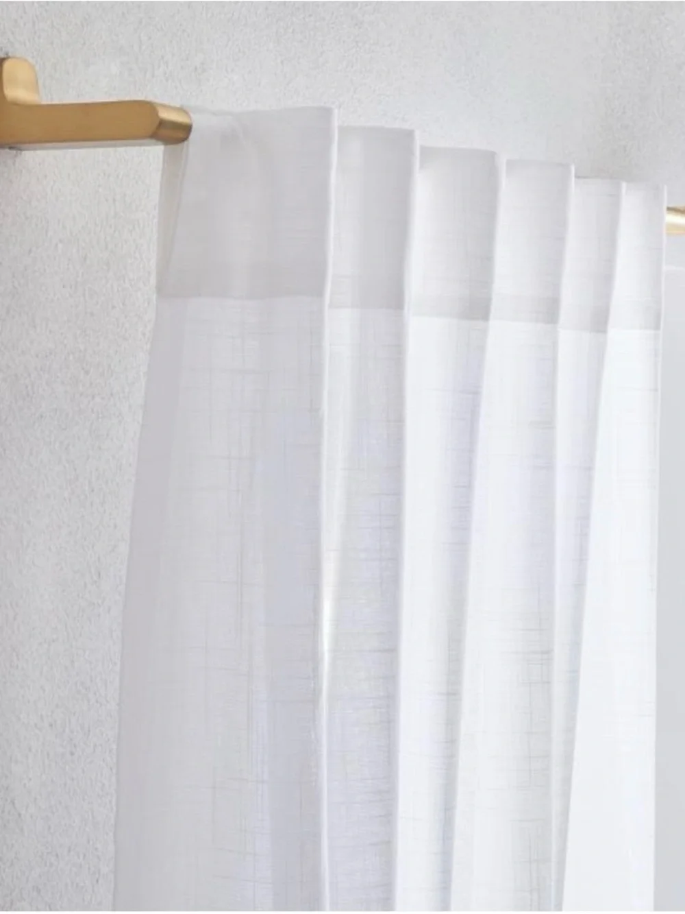 NEW West Elm Sheer Crosshatch Curtain Panels - off White